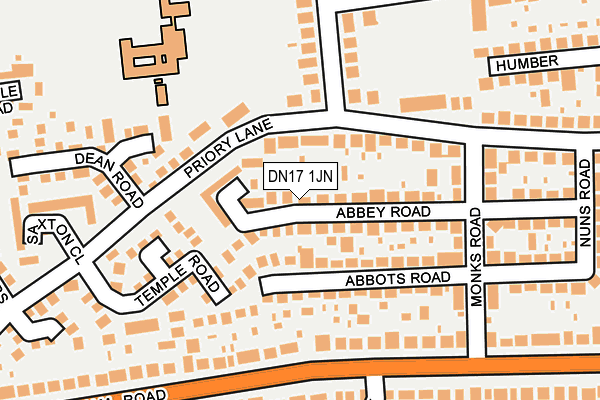 DN17 1JN map - OS OpenMap – Local (Ordnance Survey)
