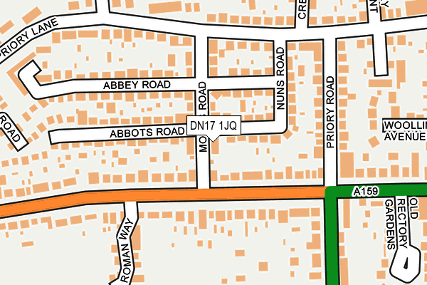 DN17 1JQ map - OS OpenMap – Local (Ordnance Survey)