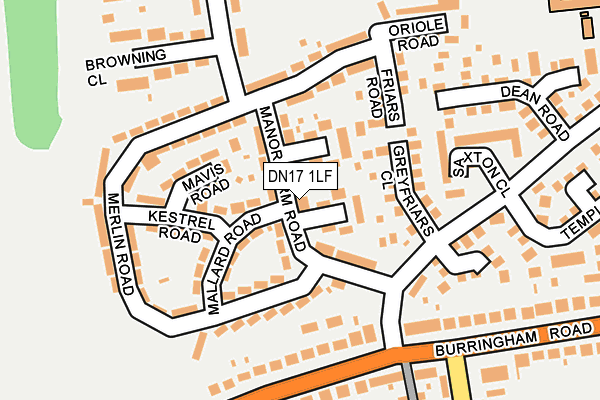 DN17 1LF map - OS OpenMap – Local (Ordnance Survey)