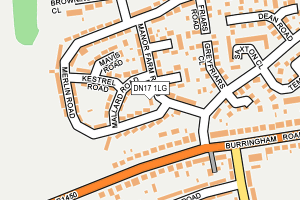 DN17 1LG map - OS OpenMap – Local (Ordnance Survey)