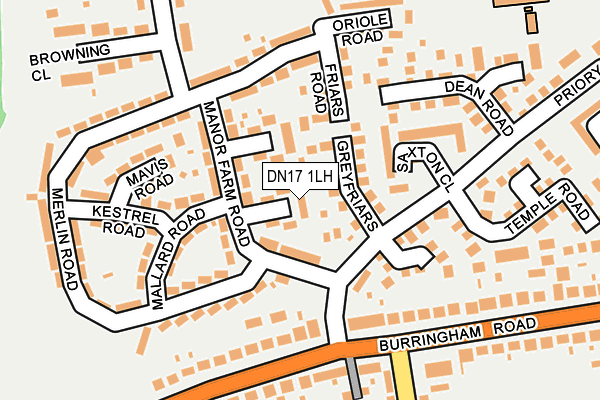DN17 1LH map - OS OpenMap – Local (Ordnance Survey)