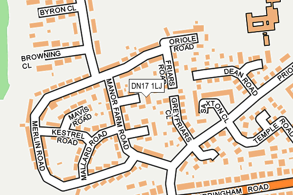 DN17 1LJ map - OS OpenMap – Local (Ordnance Survey)