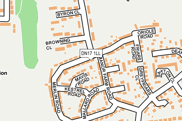 DN17 1LL map - OS OpenMap – Local (Ordnance Survey)