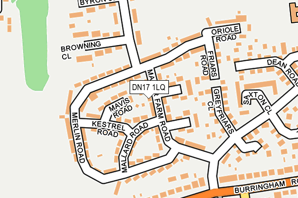 DN17 1LQ map - OS OpenMap – Local (Ordnance Survey)