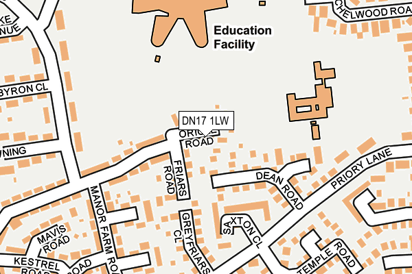 DN17 1LW map - OS OpenMap – Local (Ordnance Survey)