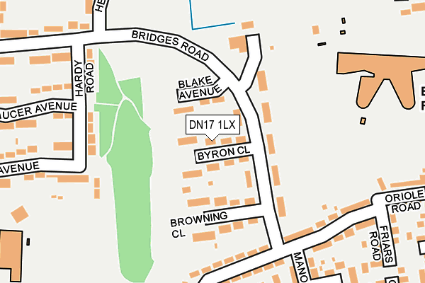 DN17 1LX map - OS OpenMap – Local (Ordnance Survey)