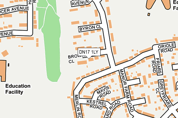 DN17 1LY map - OS OpenMap – Local (Ordnance Survey)