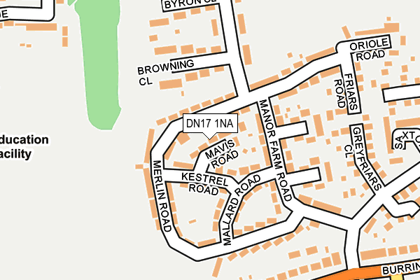 DN17 1NA map - OS OpenMap – Local (Ordnance Survey)