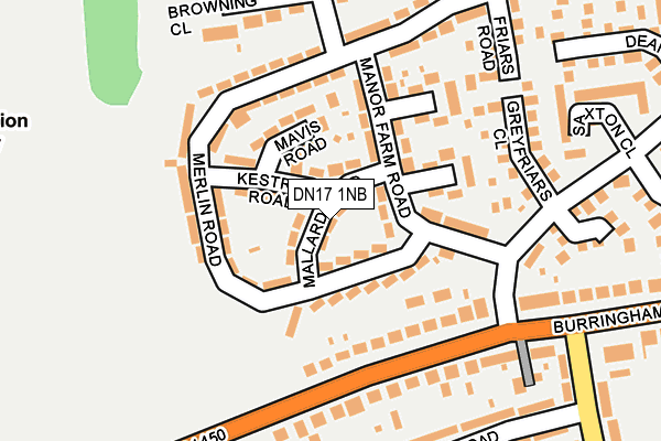 DN17 1NB map - OS OpenMap – Local (Ordnance Survey)