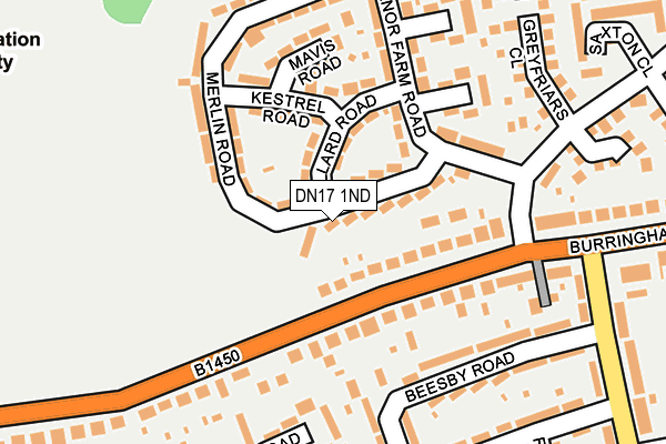 DN17 1ND map - OS OpenMap – Local (Ordnance Survey)