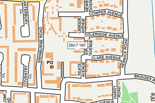 DN17 1NT map - OS OpenMap – Local (Ordnance Survey)