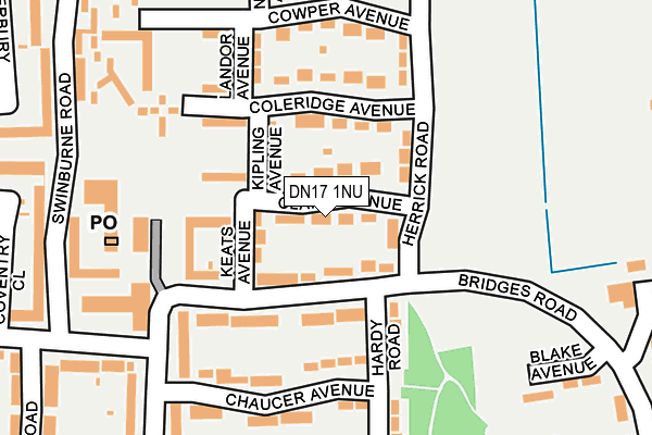 DN17 1NU map - OS OpenMap – Local (Ordnance Survey)