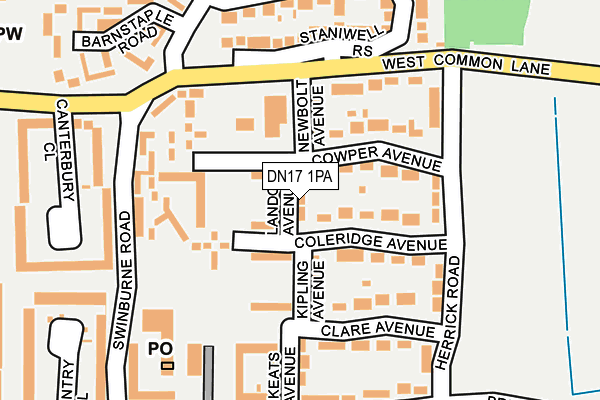 DN17 1PA map - OS OpenMap – Local (Ordnance Survey)