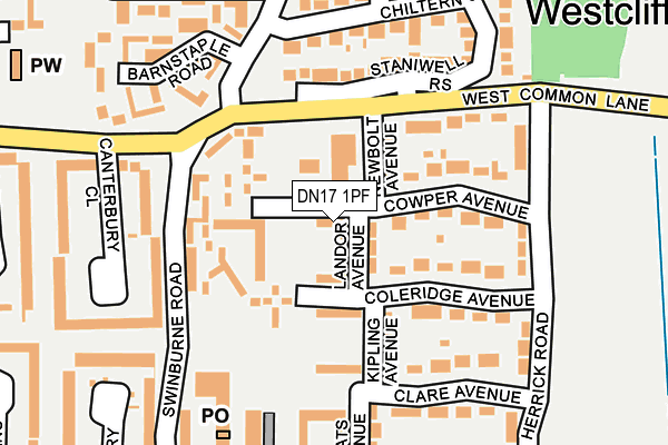 DN17 1PF map - OS OpenMap – Local (Ordnance Survey)