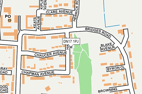 DN17 1PJ map - OS OpenMap – Local (Ordnance Survey)