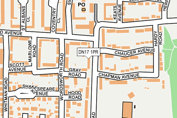 DN17 1PR map - OS OpenMap – Local (Ordnance Survey)
