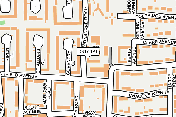 DN17 1PT map - OS OpenMap – Local (Ordnance Survey)