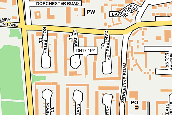 DN17 1PY map - OS OpenMap – Local (Ordnance Survey)