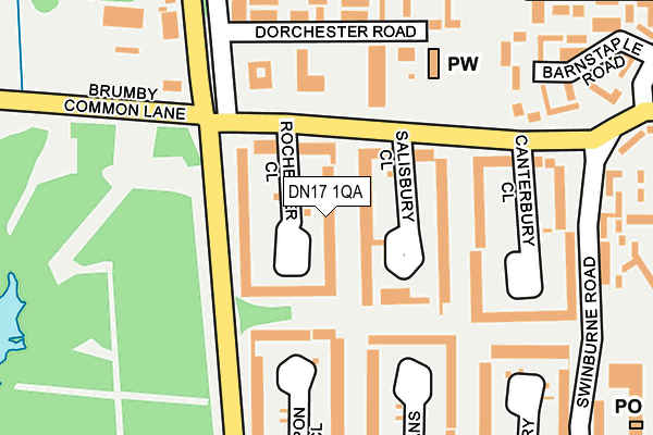 DN17 1QA map - OS OpenMap – Local (Ordnance Survey)