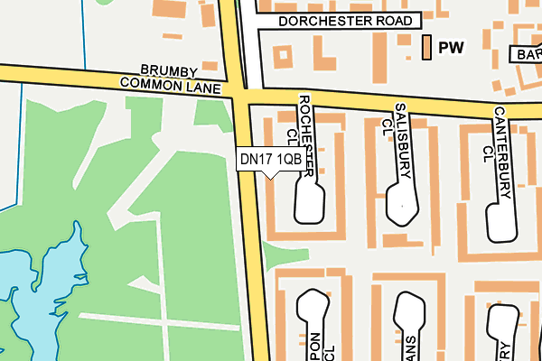 DN17 1QB map - OS OpenMap – Local (Ordnance Survey)