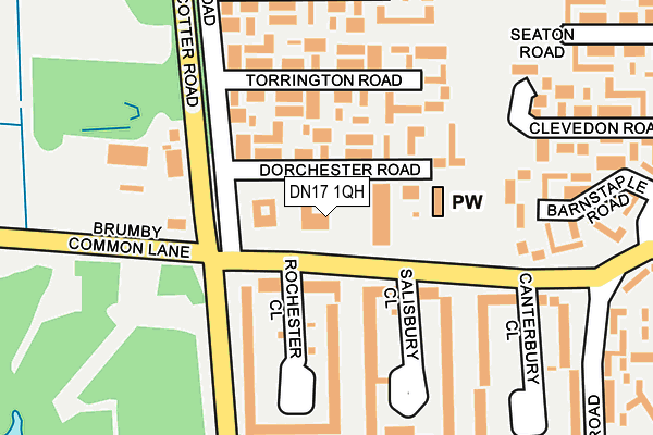 DN17 1QH map - OS OpenMap – Local (Ordnance Survey)