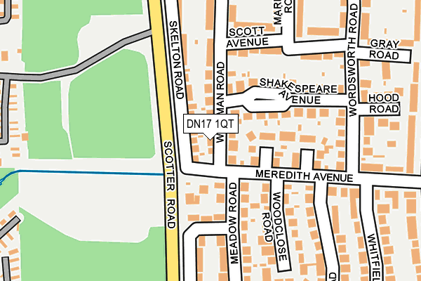 DN17 1QT map - OS OpenMap – Local (Ordnance Survey)