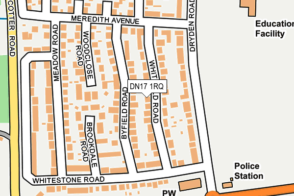 DN17 1RQ map - OS OpenMap – Local (Ordnance Survey)