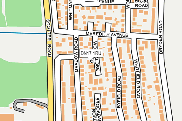 DN17 1RU map - OS OpenMap – Local (Ordnance Survey)