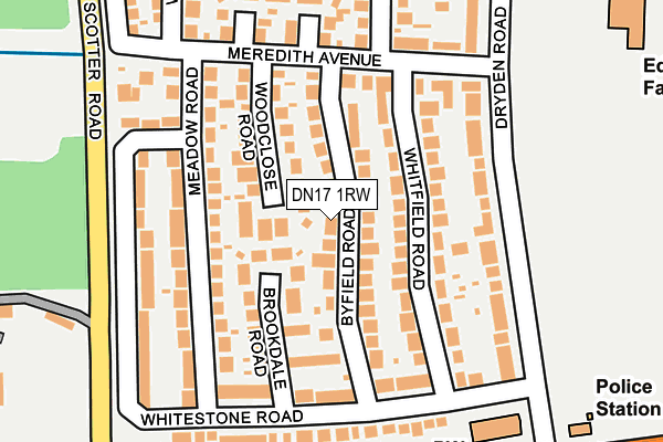 DN17 1RW map - OS OpenMap – Local (Ordnance Survey)