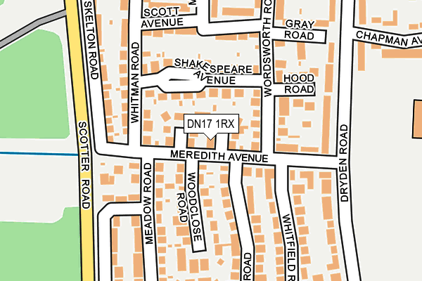 DN17 1RX map - OS OpenMap – Local (Ordnance Survey)