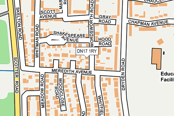 DN17 1RY map - OS OpenMap – Local (Ordnance Survey)