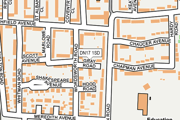 DN17 1SD map - OS OpenMap – Local (Ordnance Survey)