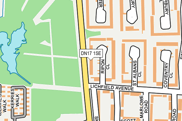 DN17 1SE map - OS OpenMap – Local (Ordnance Survey)