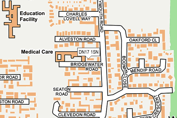 DN17 1SN map - OS OpenMap – Local (Ordnance Survey)