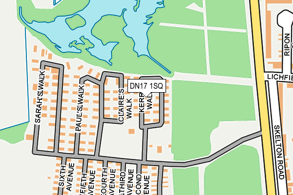 DN17 1SQ map - OS OpenMap – Local (Ordnance Survey)