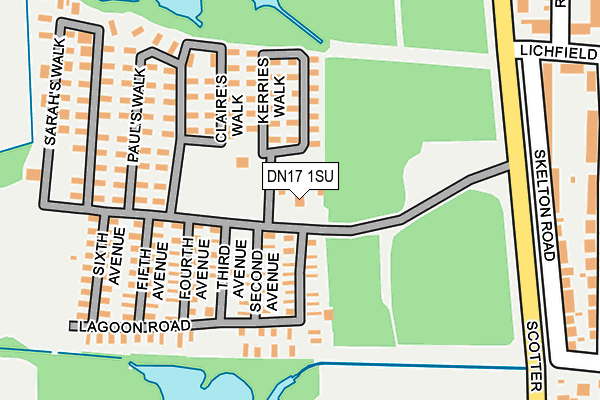 DN17 1SU map - OS OpenMap – Local (Ordnance Survey)