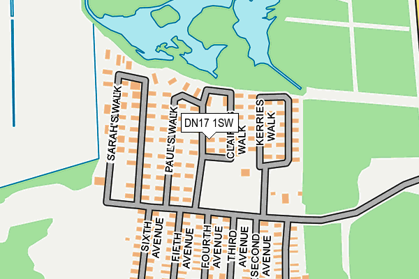DN17 1SW map - OS OpenMap – Local (Ordnance Survey)