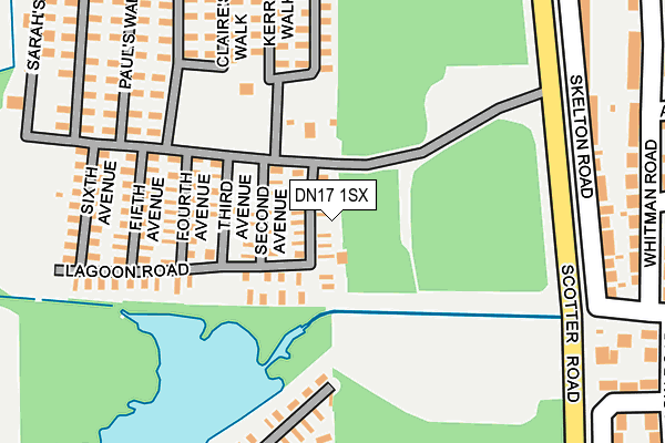 DN17 1SX map - OS OpenMap – Local (Ordnance Survey)