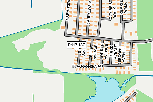 DN17 1SZ map - OS OpenMap – Local (Ordnance Survey)