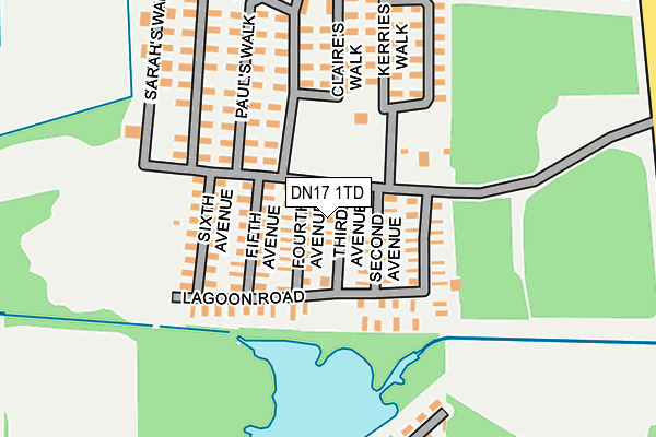 DN17 1TD map - OS OpenMap – Local (Ordnance Survey)