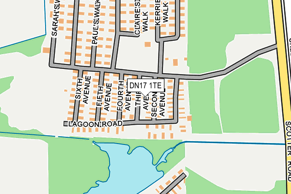 DN17 1TE map - OS OpenMap – Local (Ordnance Survey)