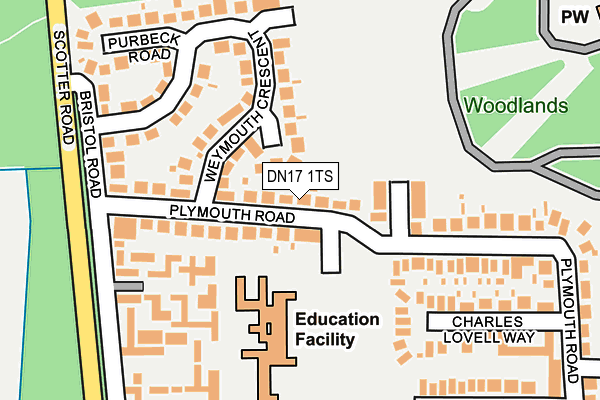 DN17 1TS map - OS OpenMap – Local (Ordnance Survey)