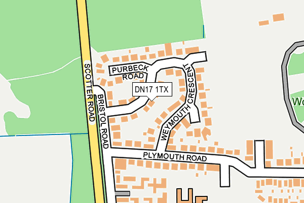 DN17 1TX map - OS OpenMap – Local (Ordnance Survey)