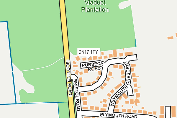 DN17 1TY map - OS OpenMap – Local (Ordnance Survey)