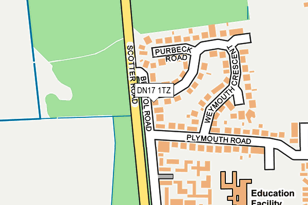DN17 1TZ map - OS OpenMap – Local (Ordnance Survey)