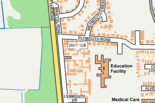 DN17 1UB map - OS OpenMap – Local (Ordnance Survey)