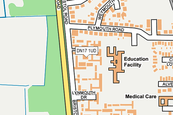 DN17 1UD map - OS OpenMap – Local (Ordnance Survey)