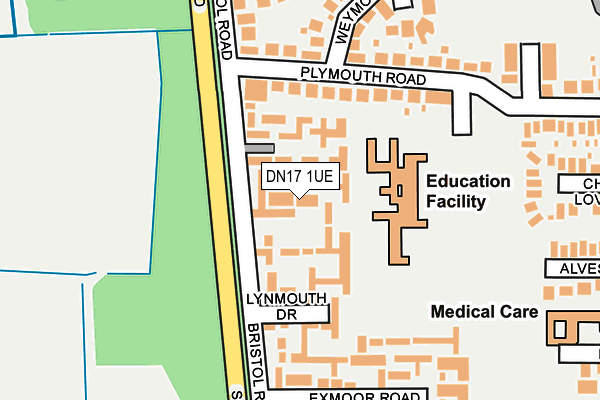 DN17 1UE map - OS OpenMap – Local (Ordnance Survey)