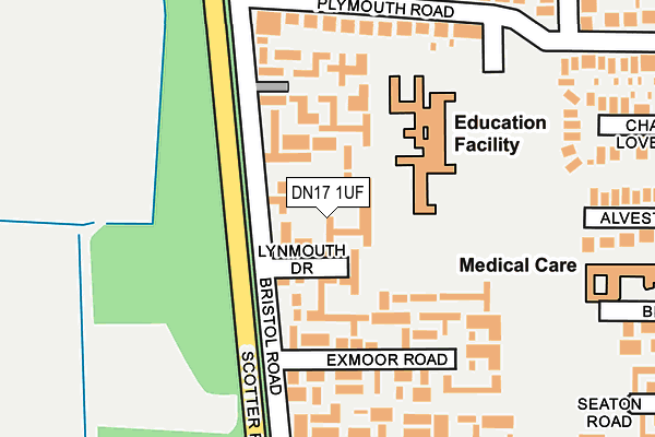 DN17 1UF map - OS OpenMap – Local (Ordnance Survey)