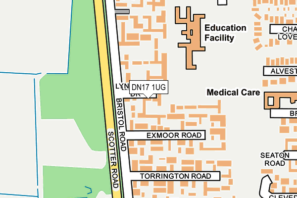 DN17 1UG map - OS OpenMap – Local (Ordnance Survey)